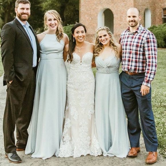 Sorella Vita satin&chiffon halter bridesmaid dress - Picture 4 of 4